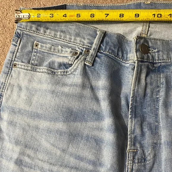 Abercrombie & Fitch Light Blue Stretch Size 36X32 Straight Leg Jeans - Picture 9 of 10